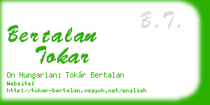 bertalan tokar business card