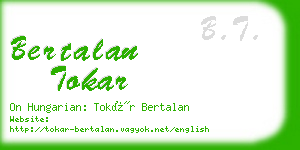 bertalan tokar business card